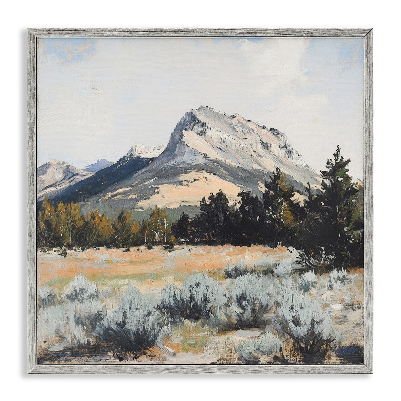 Stupell Industries Desert Mountains and Forest Landscape Framed Giclee, design by Petal Prints Design